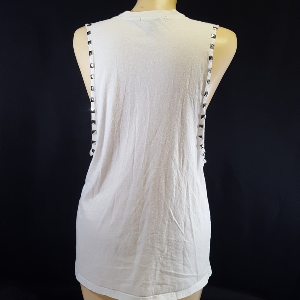 Forever 21 Tank Top Blouse (M) Flag Studded Cotton - Picture 3 of 6